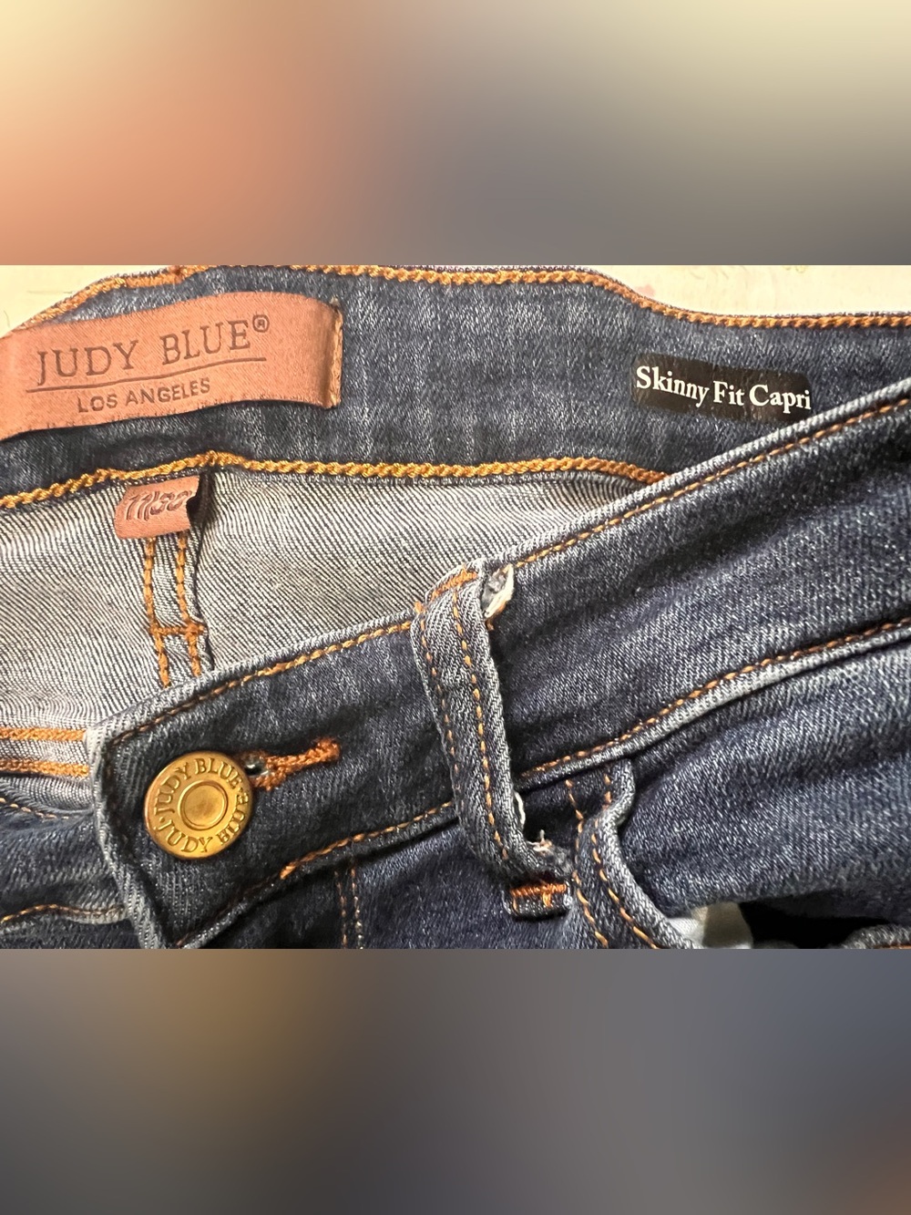 Judy Blue Dark Blue Cropped Capri Jeans - Picture 7 of 11